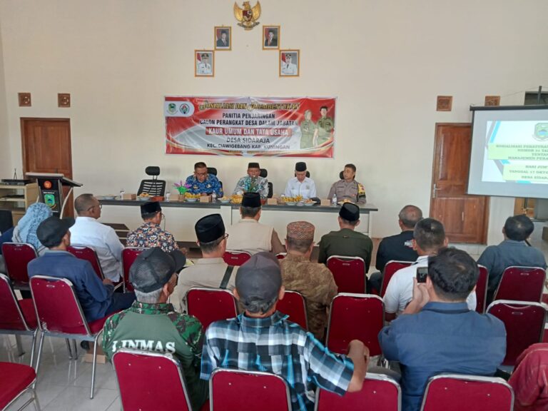 Bhabinkamtibmas Desa Sidaraja Hadiri Sosialisasi dan Pembentukan Panitia Penjaringan Calon Perangkat Desa