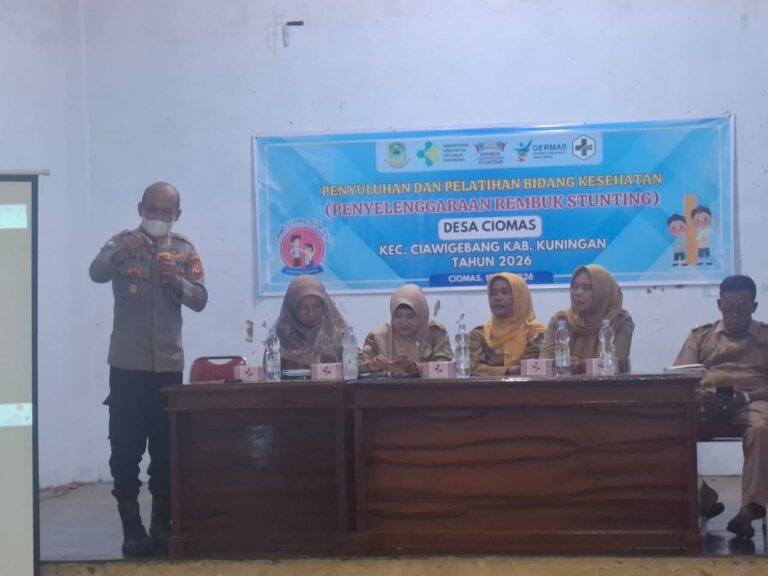 Kapolsek Ciawigebang Hadiri Kegiatan Rembuk Stunting Tahun 2026 di Desa Ciomas