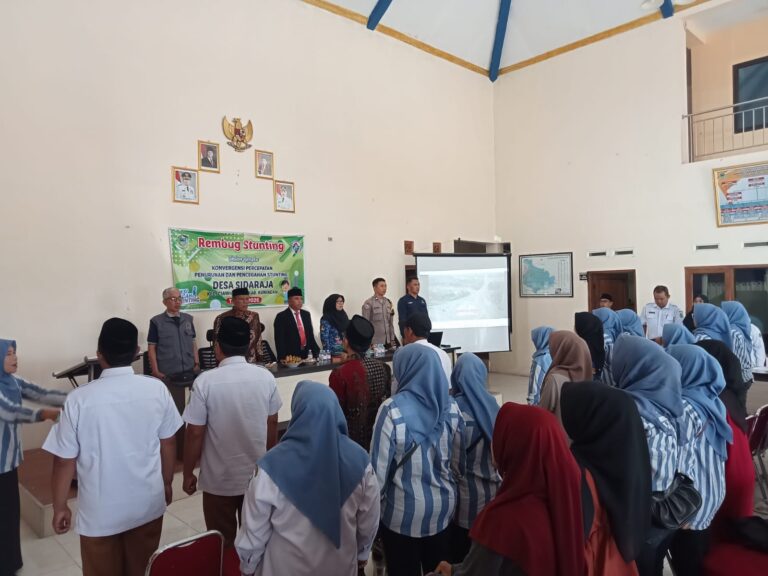 Bhabinkamtibmas Desa Sidaraja Ikuti Giat Konvergensi Percepatan Penurunan Stunting di Desa Sidaraja
