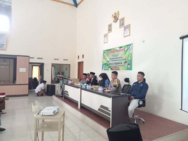 Bhabinkamtibmas Desa Sidaraja Hadiri Kegiatan Percepatan Pencegahan Stunting di Desa Sidaraja