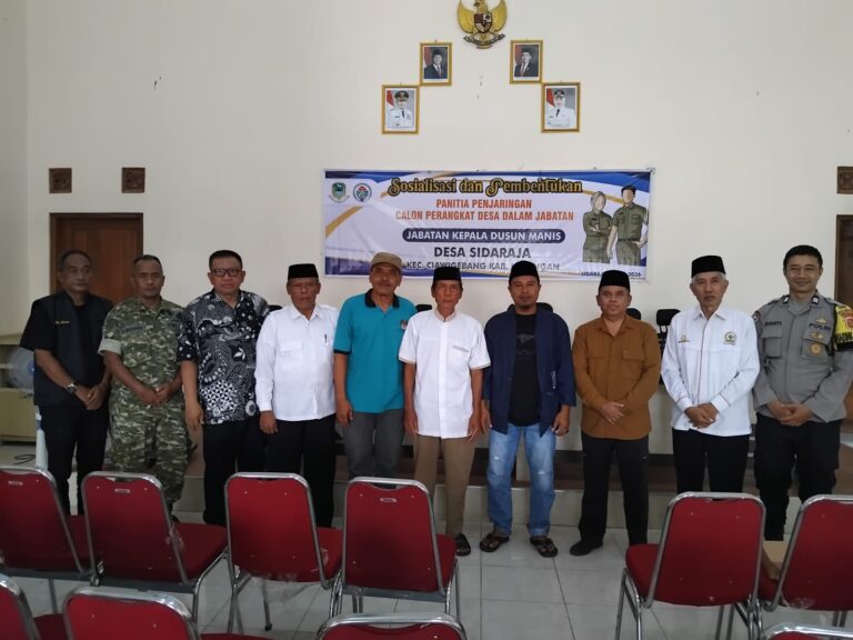 Sinergitas Tiga Pilar, Bhabinkamtibmas Desa Sidaraja Polsek Ciawigebang Hadiri Pembentukan Panitia Penjaringan Kepala Dusun Manis