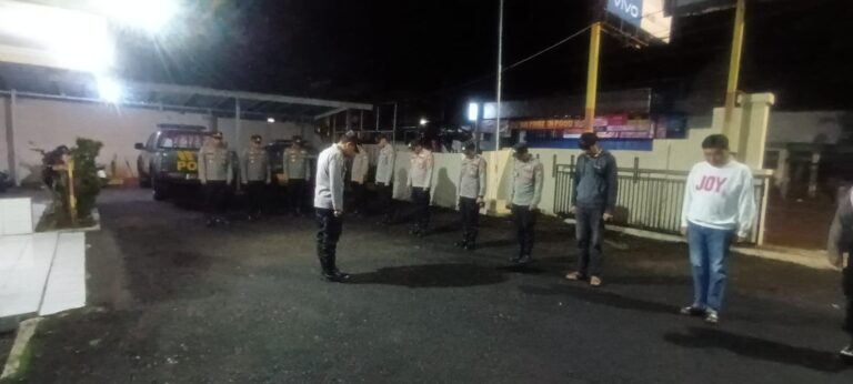 APEL GABUNGAN KRYD ZONA 3 DIGELAR, KAPOLSEK SUBANG IPTU SUHANDI, SM, PIMPIN CIPTA KONDISI ANTISIPASI GANGGUAN KAMTIBMAS MALAM MINGGU.